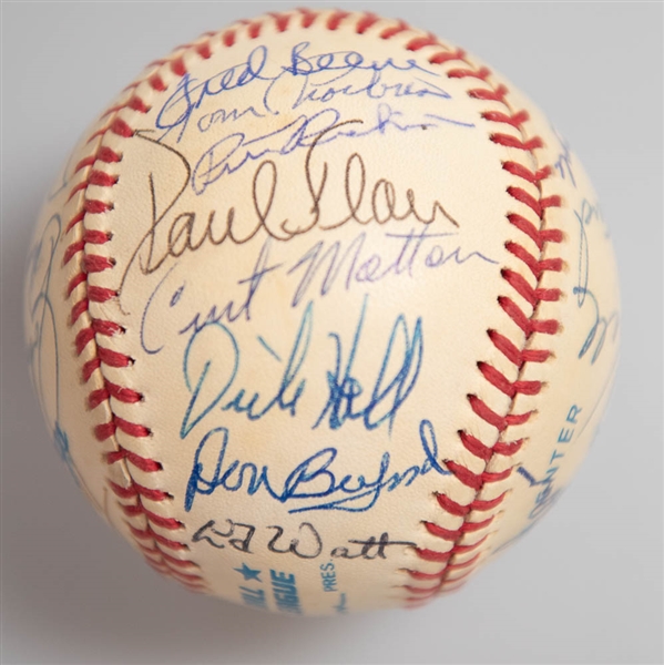 1970 Baltimore Orioles Team Signed World Champion Baseball (23 Signatures inc. B. Robinson, F. Robinson, Palmer, Weaver, Powell, Blair, and more) - JSA Auction Letter