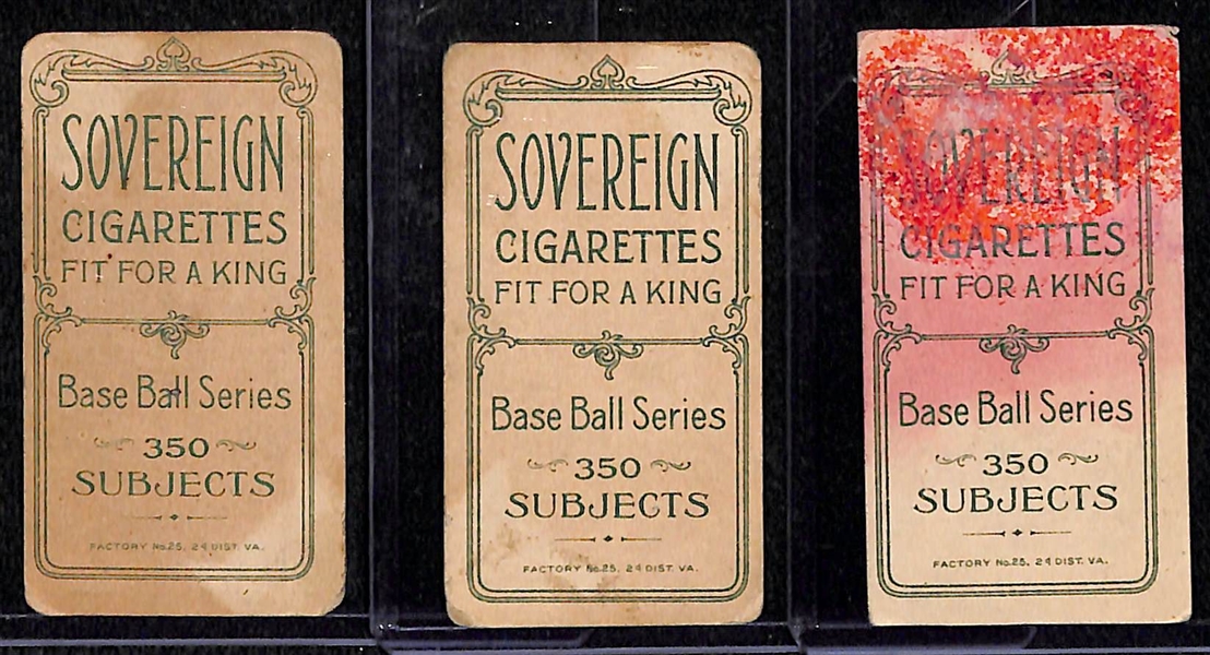 Lot of 3 - 1909 T206 Cards - Bescher Portrait, Krause Pitching, & Stephens - All Sovereign Backs