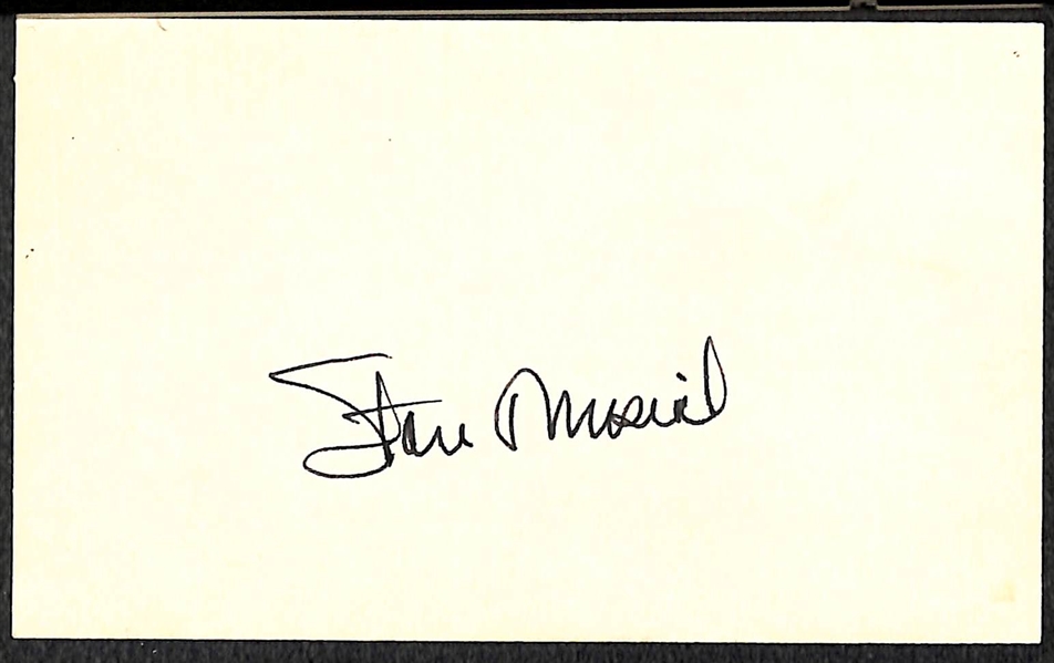 Lot of 10 Signed Baseball Index Cards w. Stan Musial - JSA Auction Letter