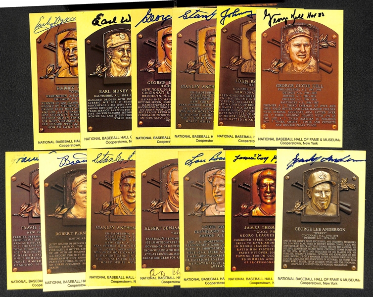Lot of 13 Baseball Signed HOF Plaque Cards w. Early Wynn - JSA Auction Letter