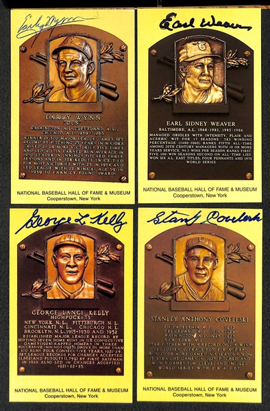 Lot of 13 Baseball Signed HOF Plaque Cards w. Early Wynn - JSA Auction Letter