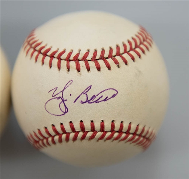 Lot of 3 HOF Signed Baseballs w. Berra & Kaline  - JSA Auction Letter