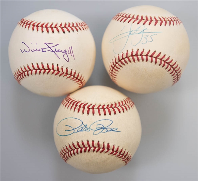 Lot of 3 Signed Balls w.  Stargell/Rose/Thomas  - JSA Auction Letter