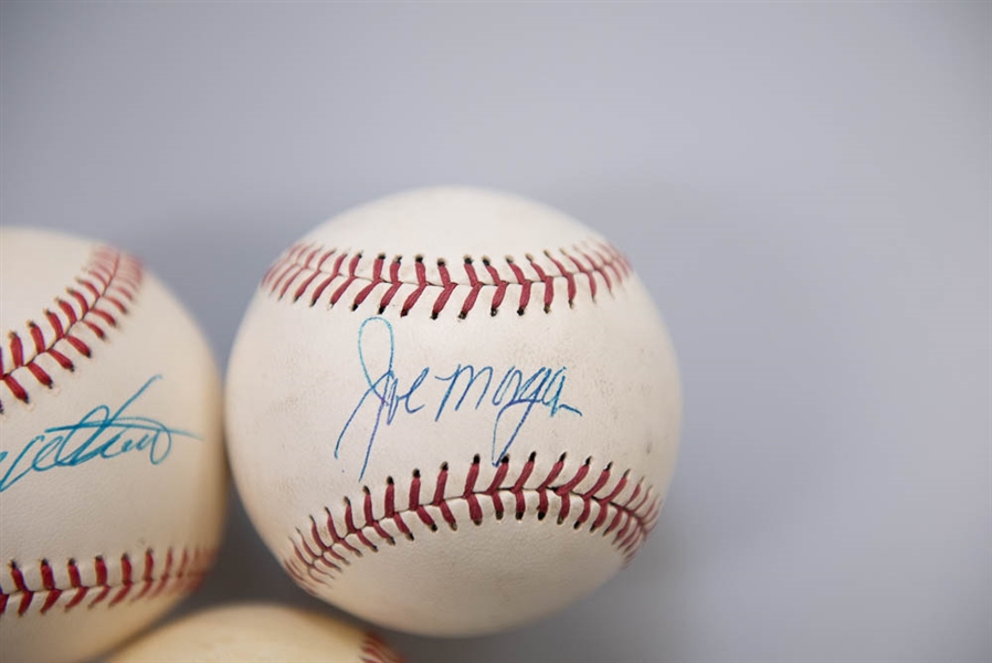 Lot of 3 HOF Signed Baseballs w Morgan & Mathews - PSA/DNA