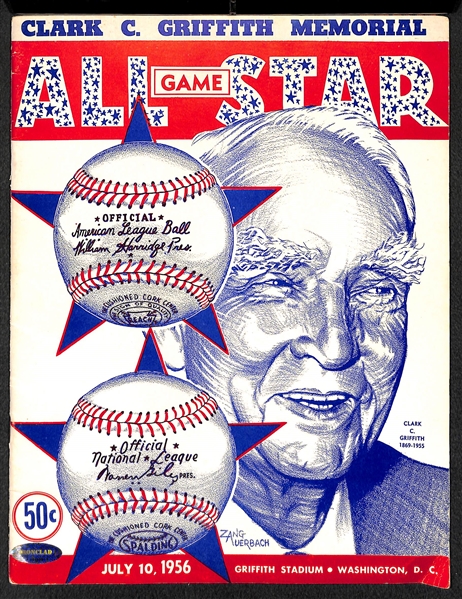 1956 MLB All-Star Game Program Signed Inside by Yogi Berra and Frank Robinson  - JSA Auction Letter