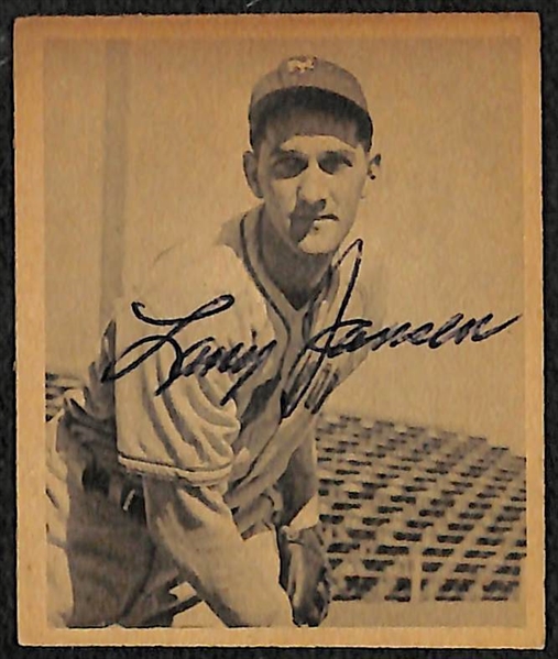 Lot of 3 Signed 1948-1949 Bowman Baseball Cards w. Ray Lamanno  - JSA Auction Letter