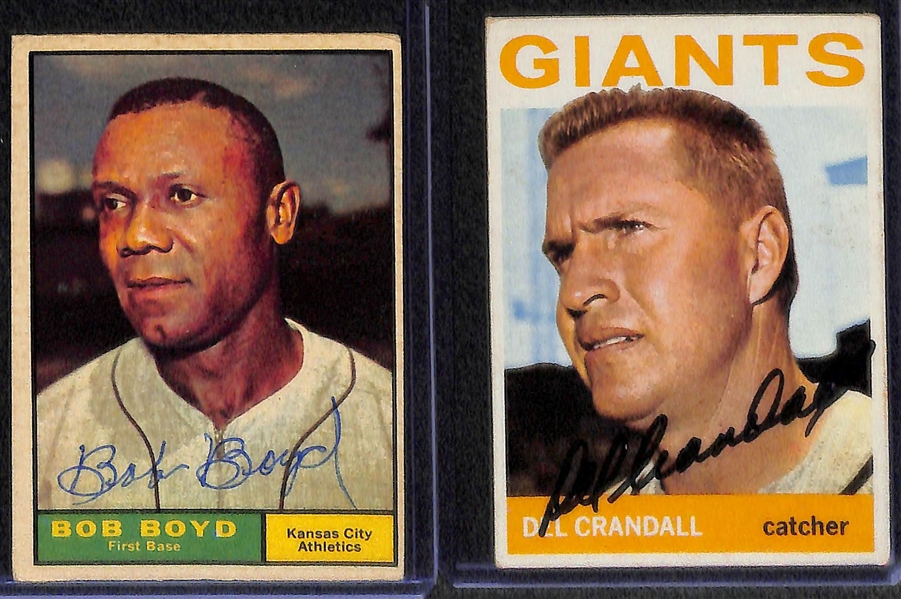 Lot of 13 Signed 1960s Topps Baseball Cards w. Johnny Podres & Al Lopez  - JSA Auction Letter
