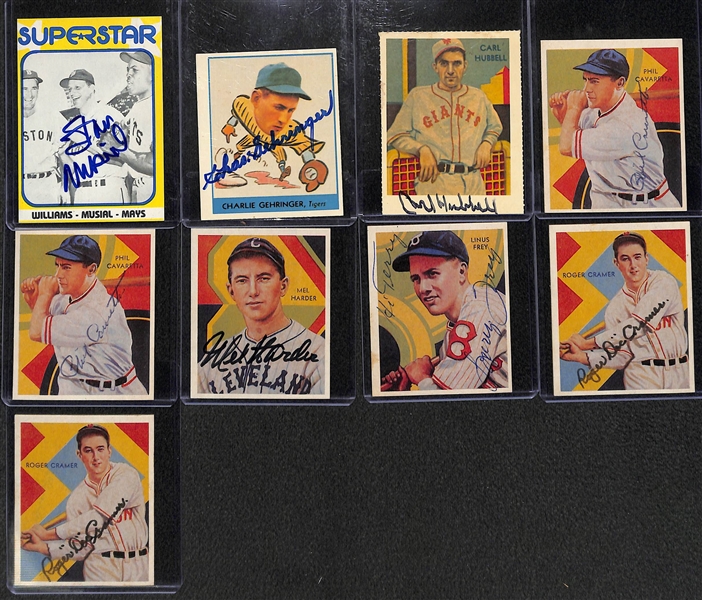 Lot of 9 Old Timers Signed Cards w. Stan Musial  - JSA Auction Letter