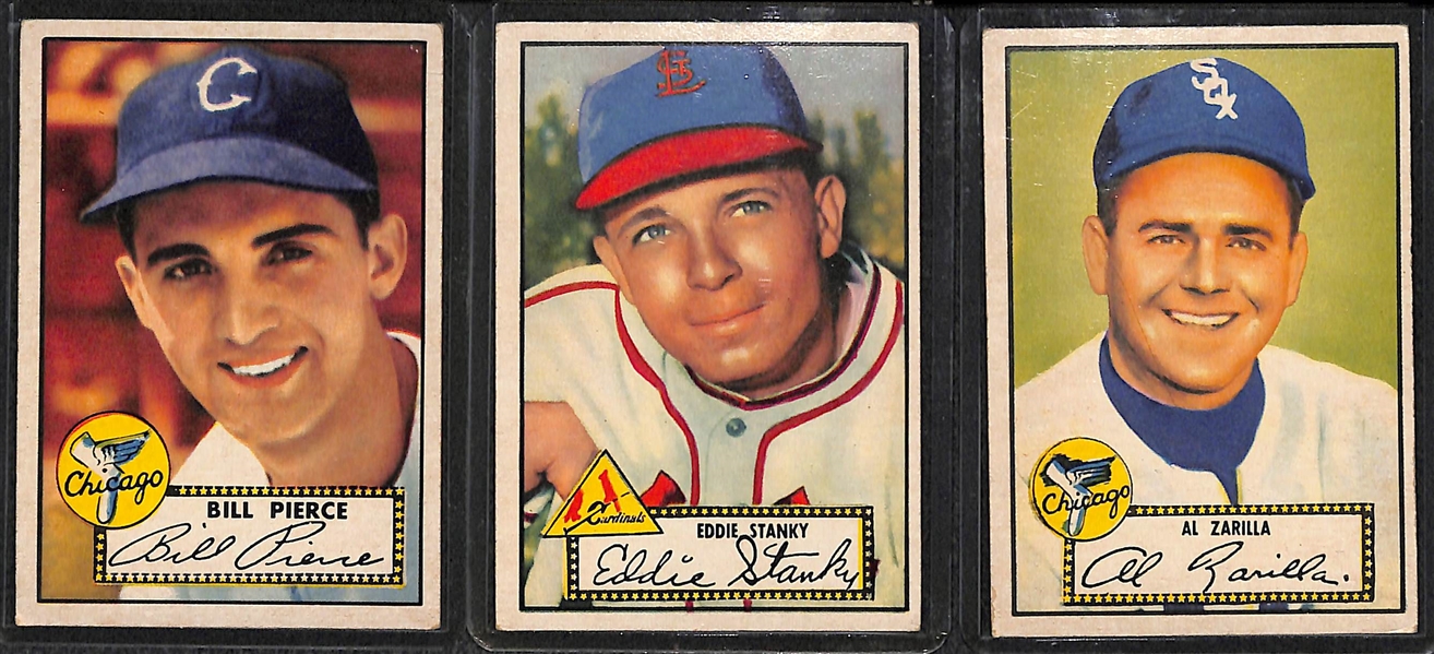 Lot of 15 - 1952 Topps Baseball Cards w. Bill Pierce