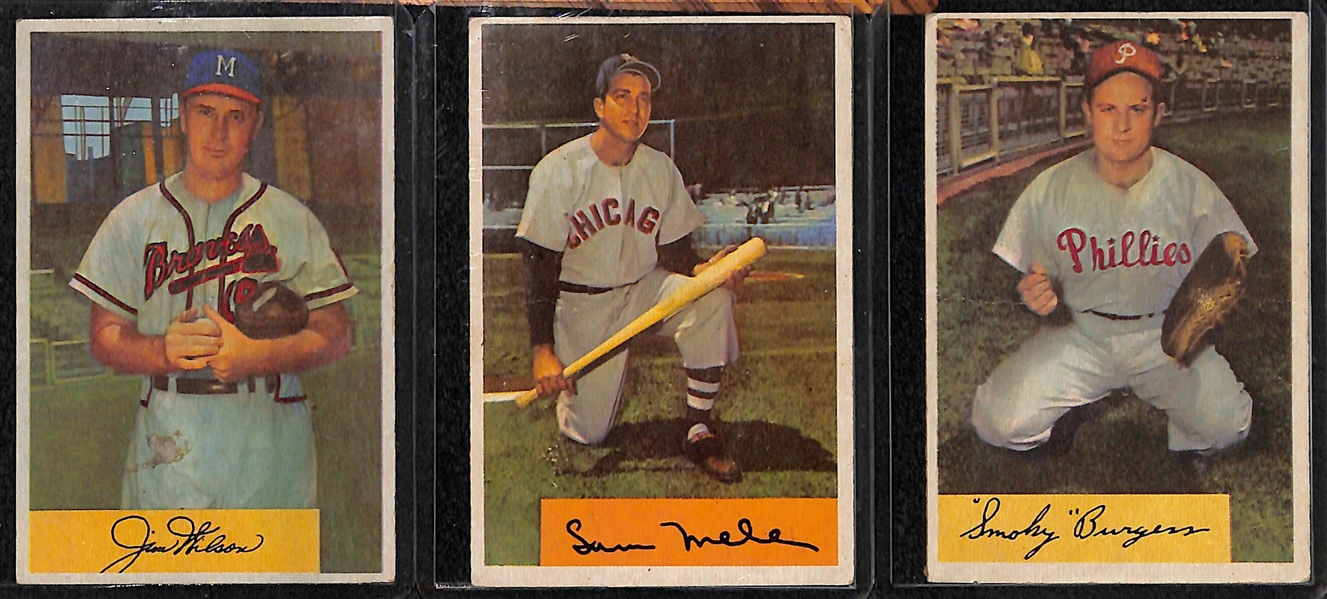 Lot of 37 - 1954 Bowman Baseball Cards w. Mickey Mantle & Ralph Kiner