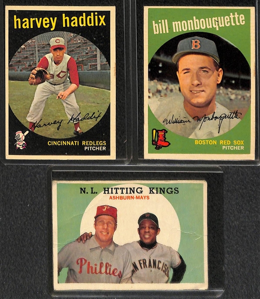 Lot of 25 Assorted 1958-1959 Topps Baseball Cards w. 1958 Eddie Mathews