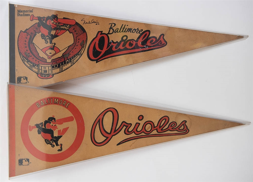 Lot of 10 Orioles Vintage & Commemorative Pennants w. 1966 World Series