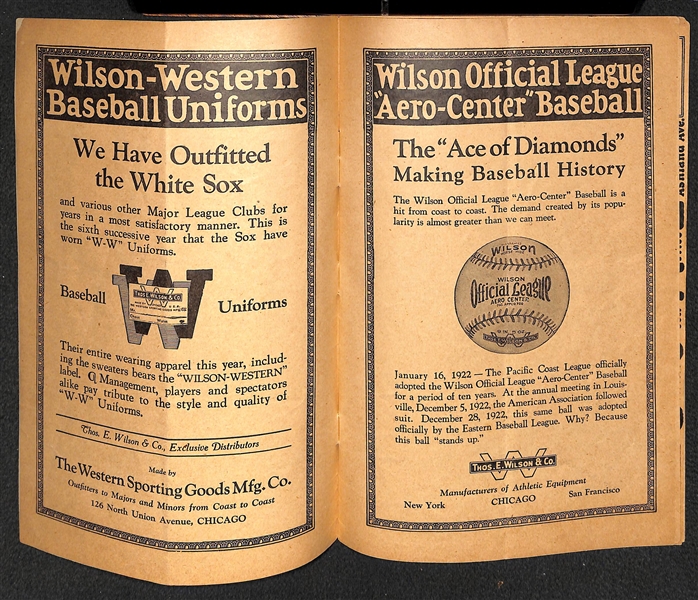 1923 Chicago White Sox Score Book