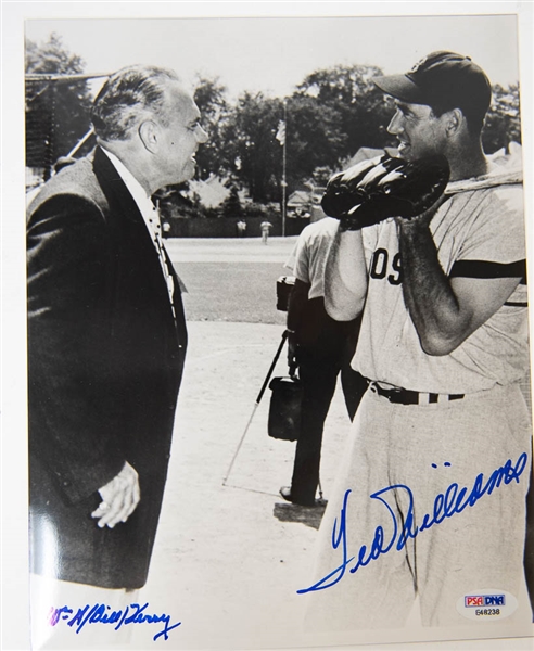 Ted Williams & Bill Terry Signed 8x10 Photo - PSA/DNA