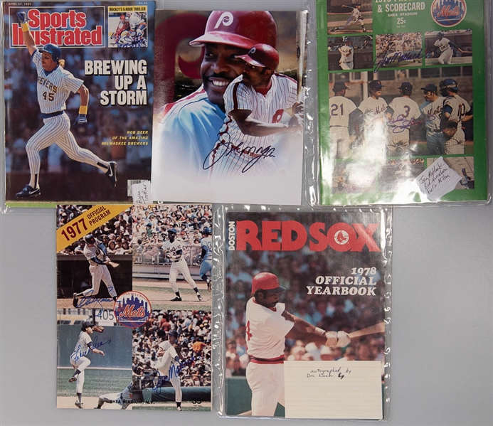 Lot of 13 Baseball Signed Sports Illustrated/Magazines/Photos w. 9 Sports Illustrated (Schmidt & O. Smith)  - JSA Auction Letter