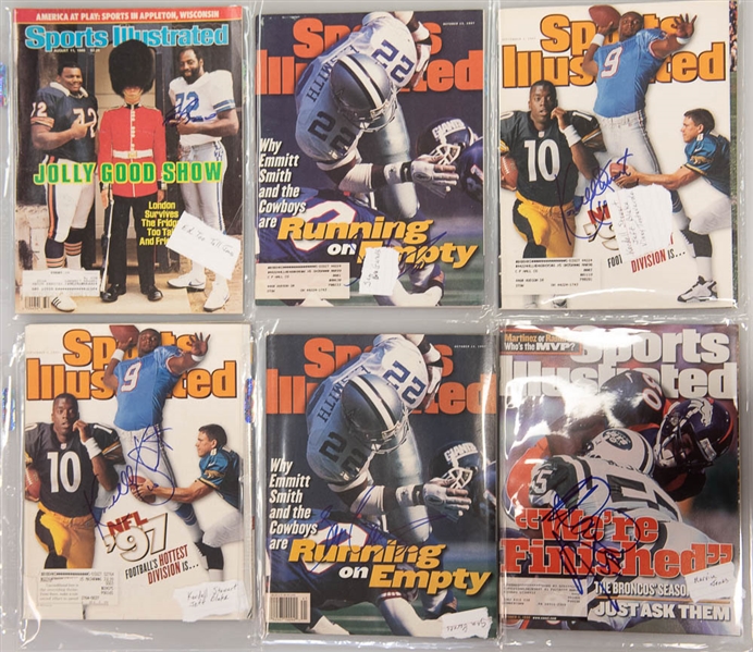 Lot of 20 Signed Football Sports Illustrated/Magazines/Booklets w. Ed Too Tall Jones  - JSA Auction Letter