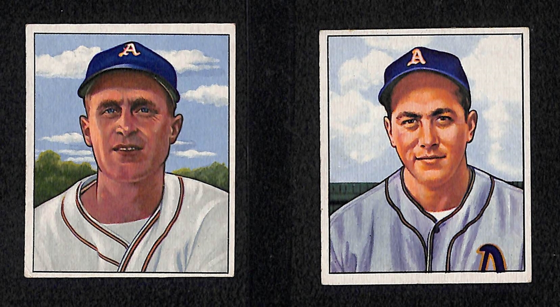 Lot of 10 1950 Bowman Baseball Cards w. Bobby Shantz