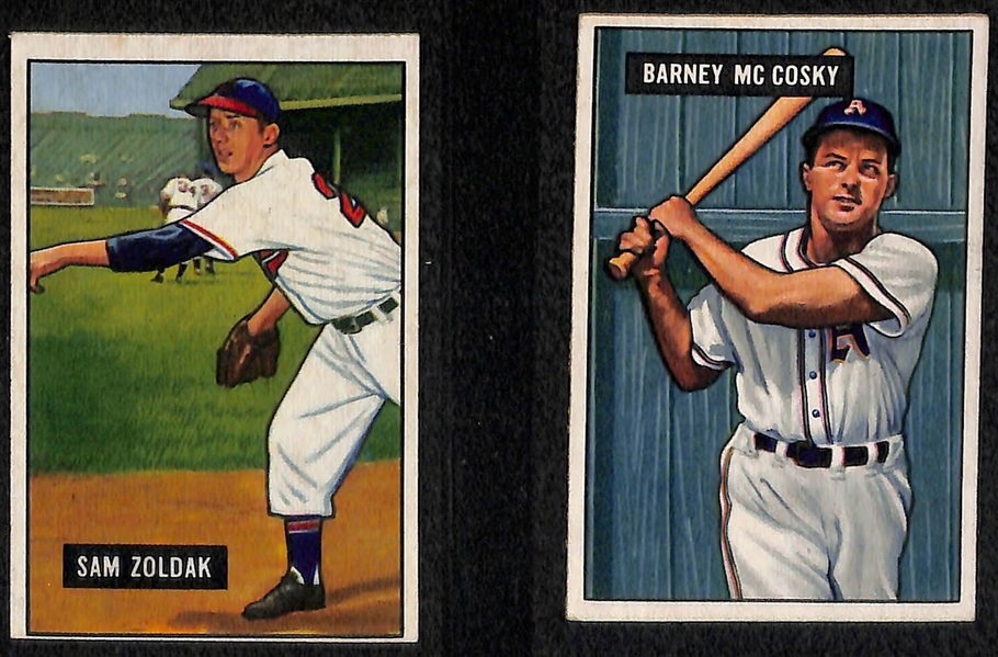 Lot of 11 1951 Bowman Baseball Cards w. Sam Chapman