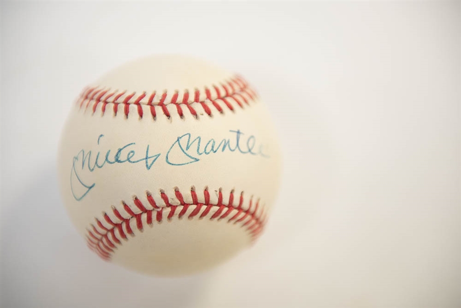Mickey Mantle Signed Official American League Baseball (Bobby Brown President) w/ JSA LOA