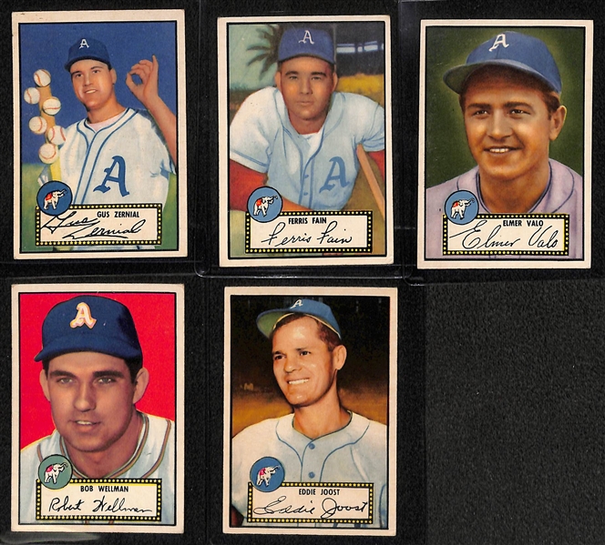 Lot of 5 1952 Topps Baseball Cards w. Gus Zernial