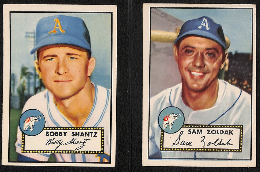 Lot of 6 1952 Topps Baseball Cards w. Bobby Shantz