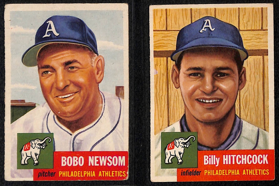 Lot of 10 1953 Topps Baseball Cards w. Bobo Newsom