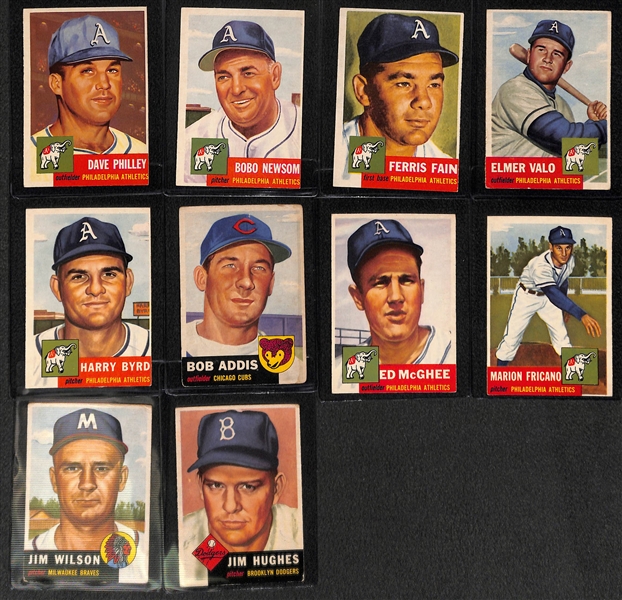Lot of 10 1953 Topps Baseball Cards w. Dave Philley