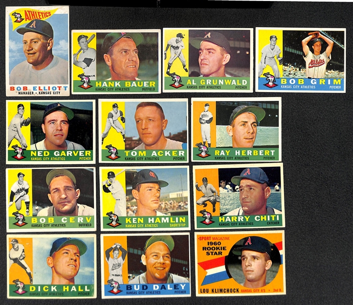 1960 & 1961 Topps Kansas City Athletics Team Card Sets