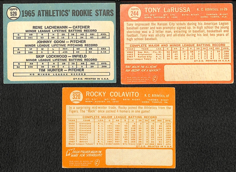 1963-1965 Topps Kansas City Athletics Team Set Cards w. Catfish Hunter RC