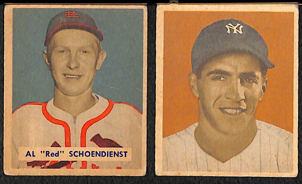 Red Schoendienst & Phil Rizzuto 1949 Bowman Baseball Cards