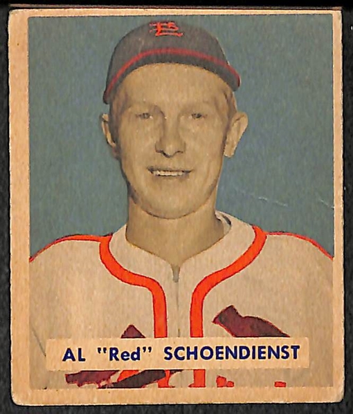 Red Schoendienst & Phil Rizzuto 1949 Bowman Baseball Cards
