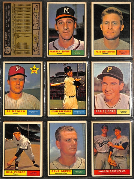 Lot of 237 1961 Topps Baseball Cards w. Ron Santo Rookie