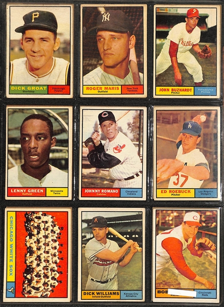 Lot of 237 1961 Topps Baseball Cards w. Ron Santo Rookie