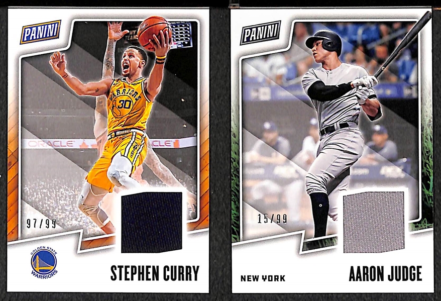 Lot of 92 Mixed Sports Autograph & Relic Cards w. Stephen Curry & Aaron Judge