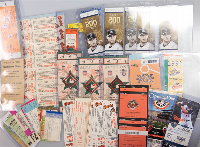 Huge Lot of Mixed Sports Ticket Stubs w. Championship Series inc. Eddie Murray 500 HR Game Tickets & Jeter's Last HR at Yankees Stadium