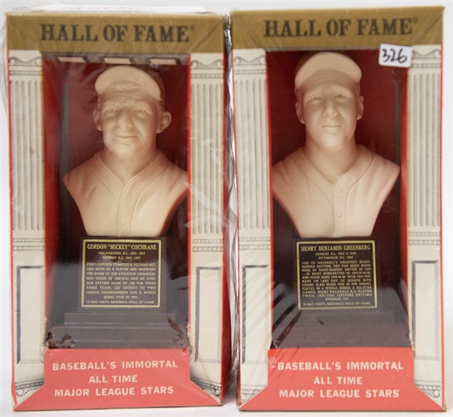 1963 Hank Greenberg & Mickey Cochrane Hall Of Fame Baseball Immortal Statues