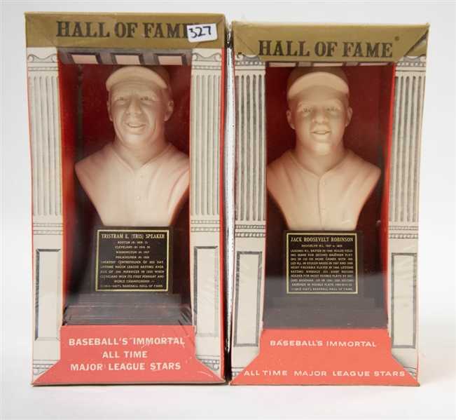 1963 - Tris Speaker & Jackie Robinson Hall Of Fame Baseball Immortal Statues
