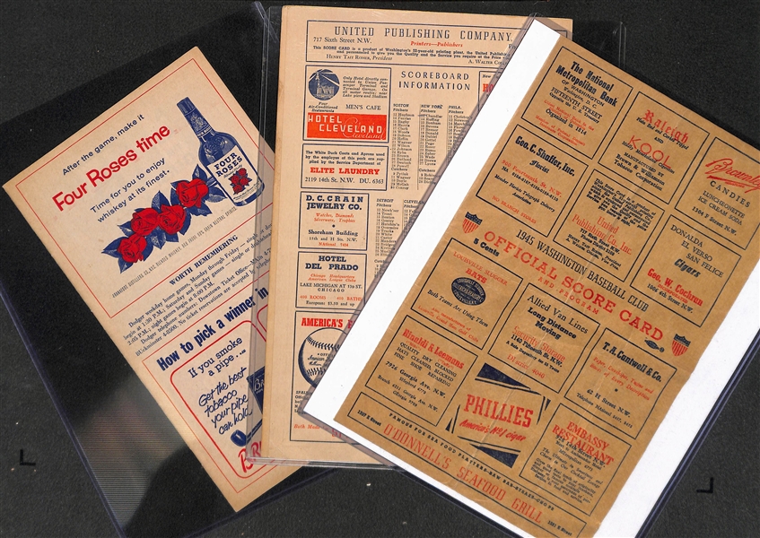 Lot of 18 Baseball Score Cards 1911-1947