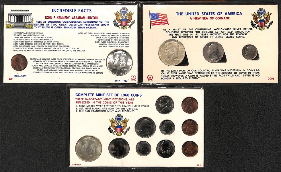 Lot of 7 1964 Silver Kennedy Half Dollars & More