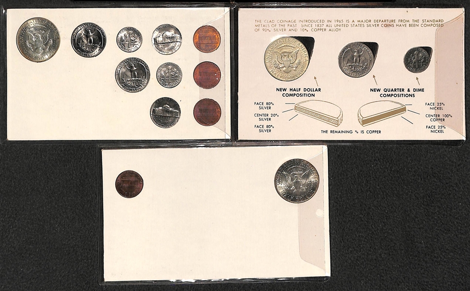Lot of 7 1964 Silver Kennedy Half Dollars & More