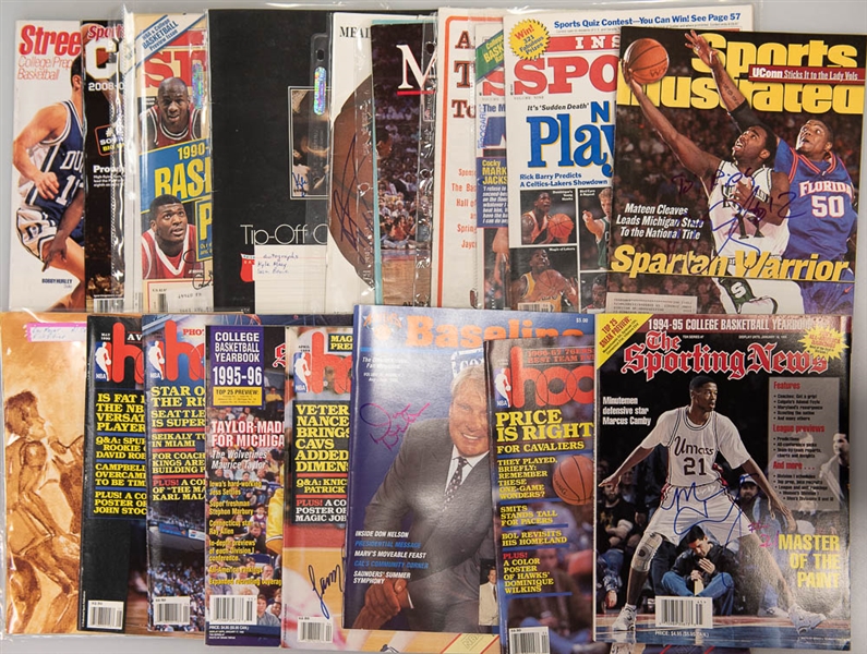 Lot of 20 Basketball Signed Sports Illustrated and Other Magazines & Booklets w. Isiah Thomas - JSA Auction Letter