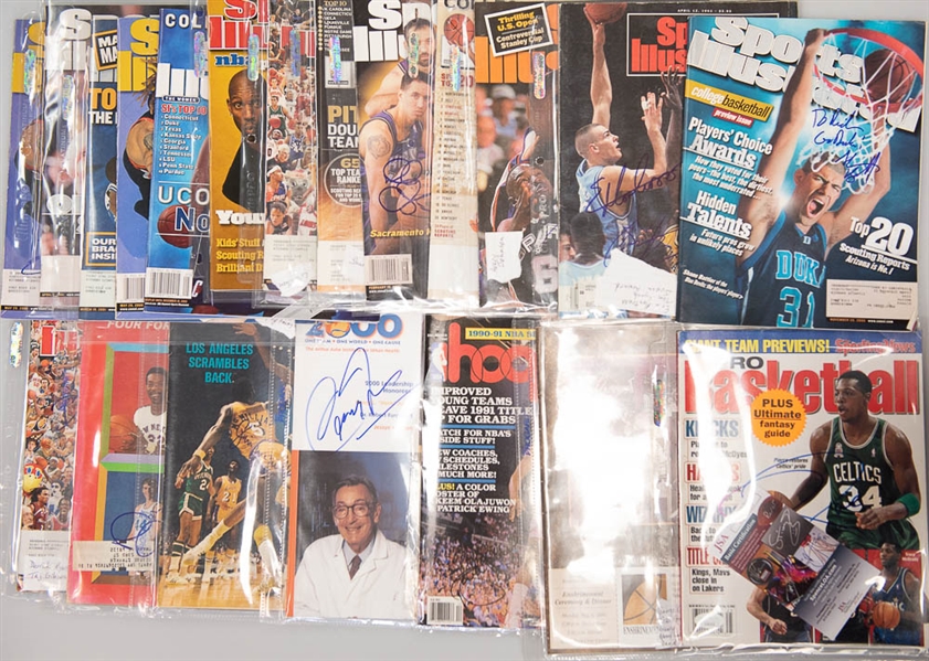 Lot of 21 Basketball Signed Sports Illustrated Magazines & Booklets w. Paul Pierce - JSA