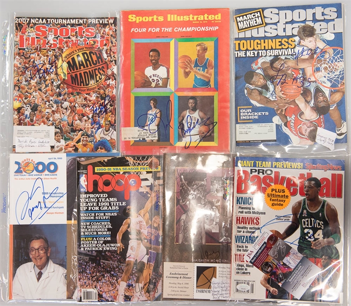 Lot of 21 Basketball Signed Sports Illustrated Magazines & Booklets w. Paul Pierce - JSA