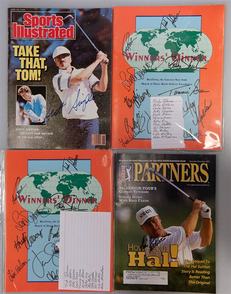 Lot of 22 Golf Signed Magazines & Booklets w. Sports Illustrated & Betsy King & Nancy Lopez - JSA Auction Letter
