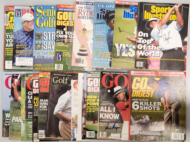 Lot of 23 Golf Signed Sports Illustrated/Magazines/Booklets/Photos w. Jim Furyk & Gary Player - JSA Auction Letter