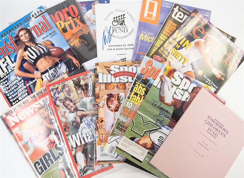 Lot of 14 Tennis & Other Sports Signed Magazines & Booklets w. Heidi Klum - JSA Auction Letter