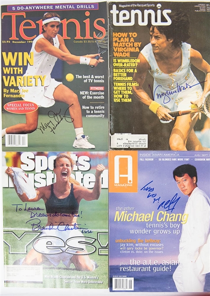 Lot of 14 Tennis & Other Sports Signed Magazines & Booklets w. Heidi Klum - JSA Auction Letter