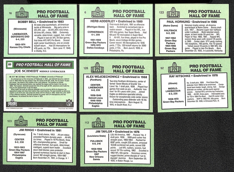 Lot of 9 Football HOF Signed Cards w. Jim Brown - JSA