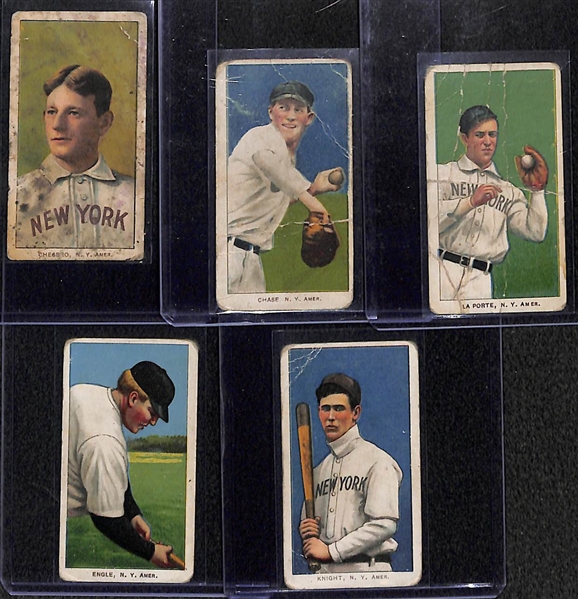 Lot of 5 - 1909 T206 Cards w. Jack Chesbro