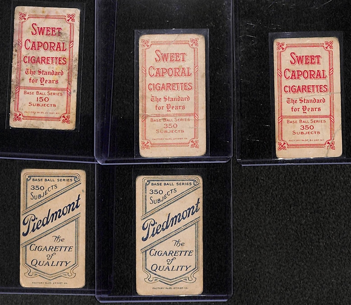 Lot of 5 - 1909 T206 Cards w. Jack Chesbro